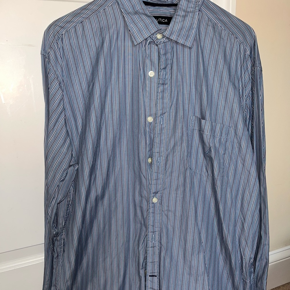 Nautica Button down long sleeve collared shirt size XL